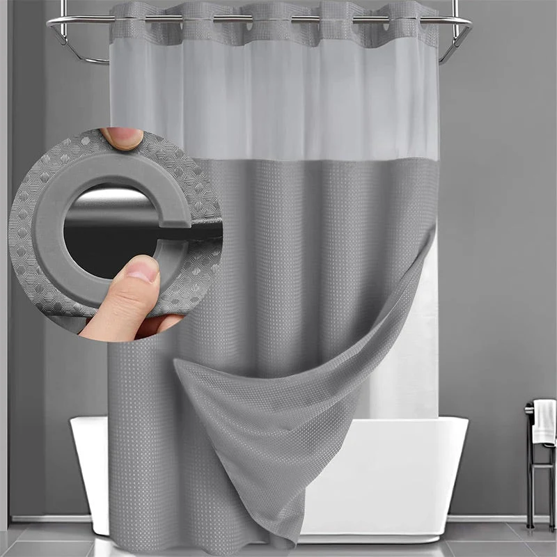 ⏰ 50 % RABATT – Nur für kurze Zeit ✨Badezimmer Duschvorhang mit Waffelmuster 🛁 Wasserabweisend & Einfach zu Montieren