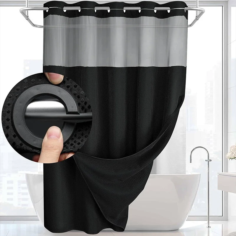 ⏰ 50 % RABATT – Nur für kurze Zeit ✨Badezimmer Duschvorhang mit Waffelmuster 🛁 Wasserabweisend & Einfach zu Montieren