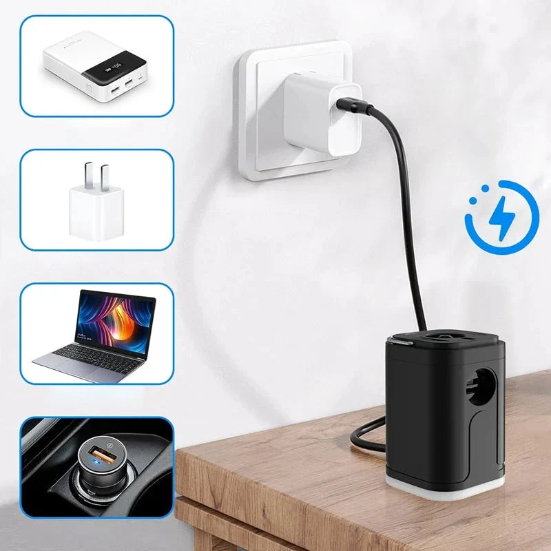 🏕️ Wiederaufladbare Camping-Luftpumpe – LED-Licht, schnelles Aufpumpen, kompakt – Zahlung per Nachnahme 🔋