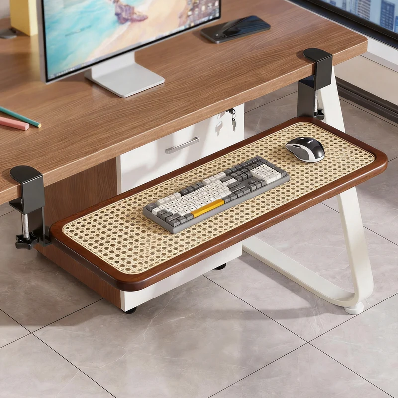 Untertisch-Rollende ergonomische Tastatur- und Mausablage mit Klemmbefestigung