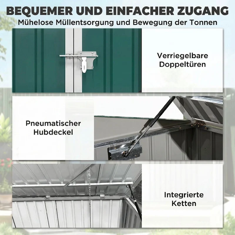 Mülltonnenbox 2x Mülltonnen Gartenbox Müllbox Tonnen Garten