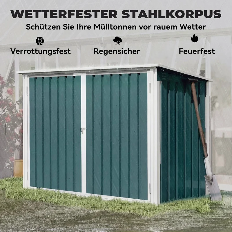Mülltonnenbox 2x Mülltonnen Gartenbox Müllbox Tonnen Garten