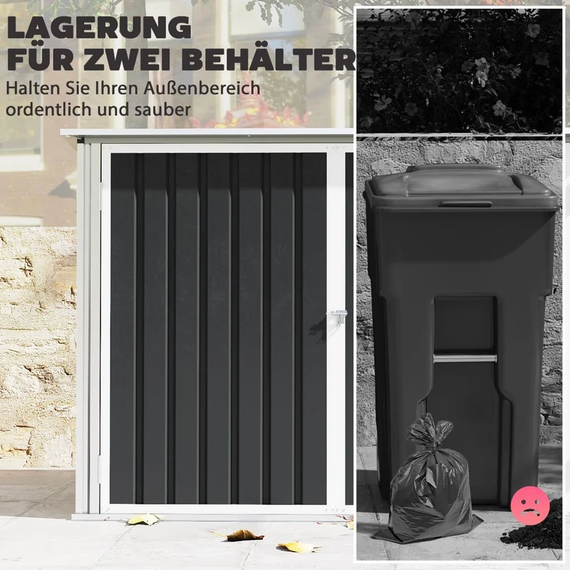 Mülltonnenbox 2x Mülltonnen Gartenbox Müllbox Tonnen Garten