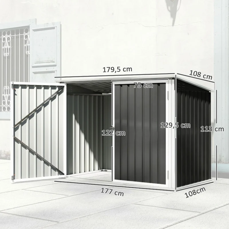 Mülltonnenbox 2x Mülltonnen Gartenbox Müllbox Tonnen Garten