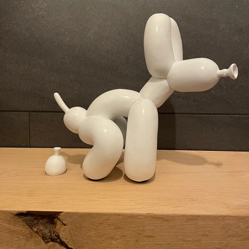 Skanto | Ballonhund-Skulptur, Ballonkunst-Statue, Mini-Sammlerstück, Heimdekoration, Harzfigur, Schreibtischdekoration, Raumdekoration