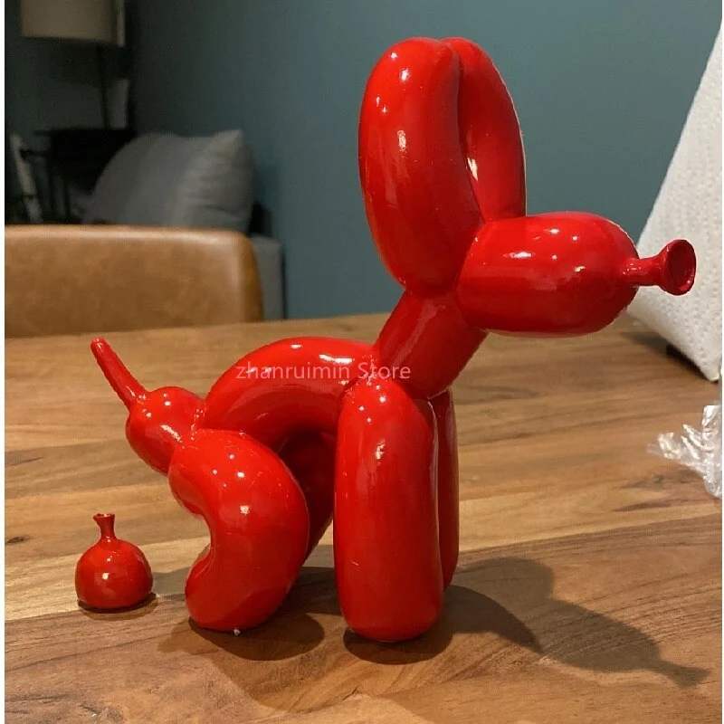 Skanto | Ballonhund-Skulptur, Ballonkunst-Statue, Mini-Sammlerstück, Heimdekoration, Harzfigur, Schreibtischdekoration, Raumdekoration