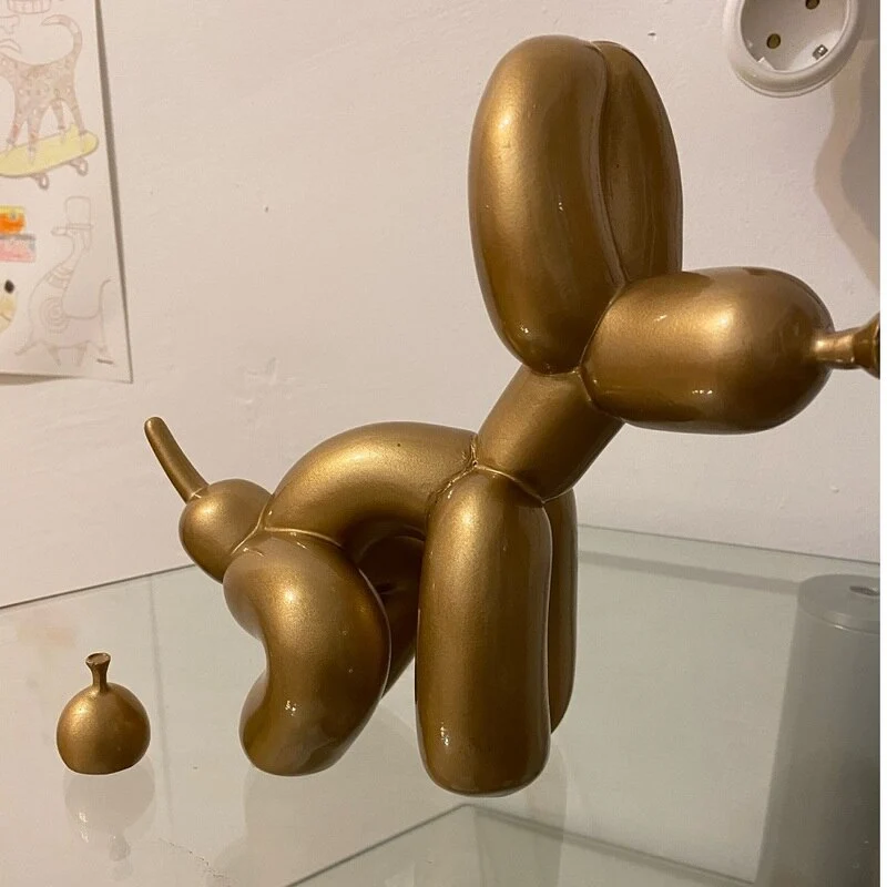 Skanto | Ballonhund-Skulptur, Ballonkunst-Statue, Mini-Sammlerstück, Heimdekoration, Harzfigur, Schreibtischdekoration, Raumdekoration