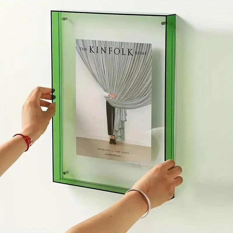 Skanto | Neon Transparenter Bilderrahmen – Minimalistischer Acryl-Fotorahmen für moderne Dekoration