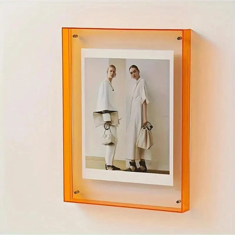 Skanto | Neon Transparenter Bilderrahmen – Minimalistischer Acryl-Fotorahmen für moderne Dekoration