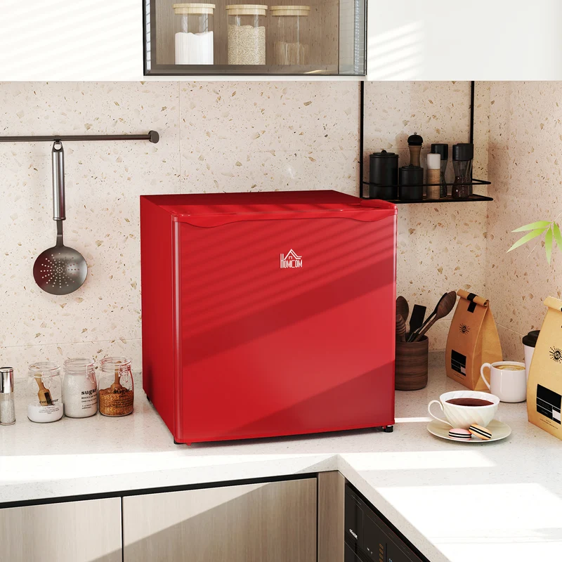 1.1 Cu Ft Countertop Mini Freezer, Compact Upright with Removable Shelves, Red