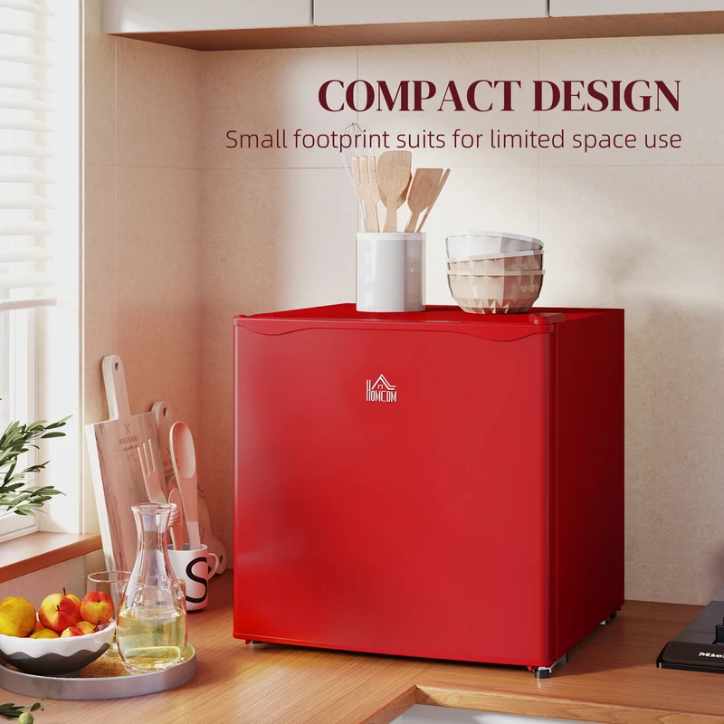 1.1 Cu Ft Countertop Mini Freezer, Compact Upright with Removable Shelves, Red