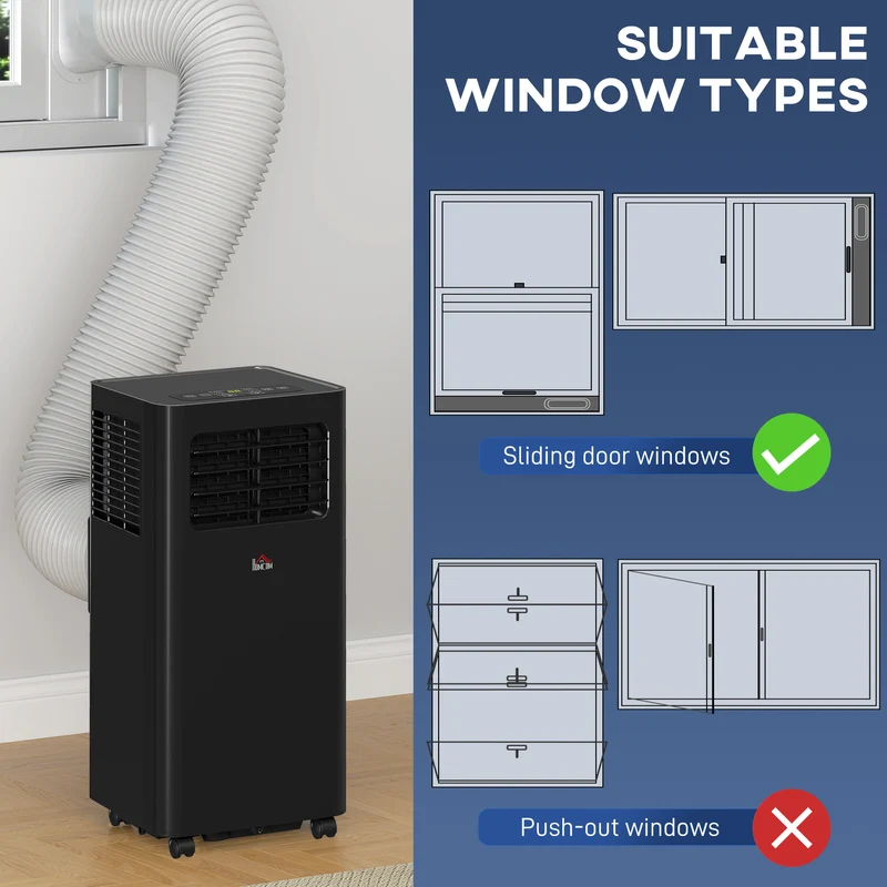 10000 BTU Portable Air Conditioner for Rooms Up to 441 Sq. Ft., 3-in-1 AC Unit, Black
