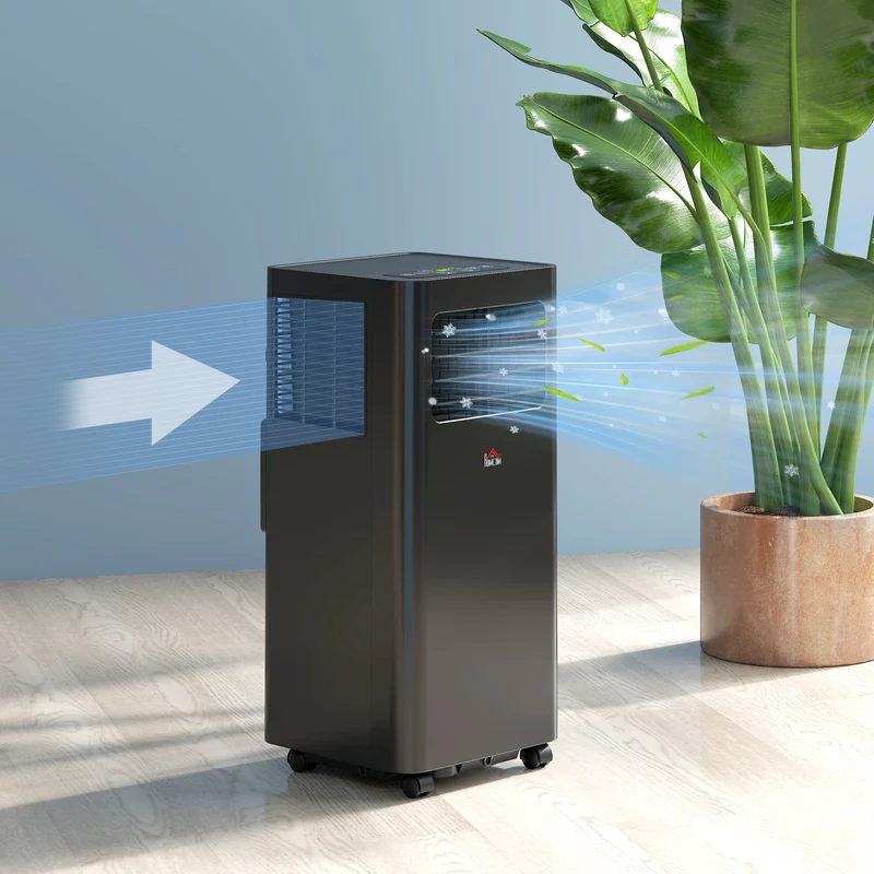 10000 BTU Portable Air Conditioner for Rooms Up to 441 Sq. Ft., 3-in-1 AC Unit, Black