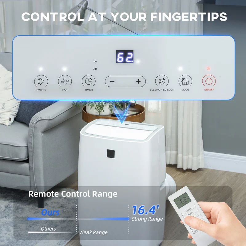 3-in-1 12000 BTU Air Conditioner w/ Cool, Dehumidifier, Fan for Room up to 700 Sq. ft