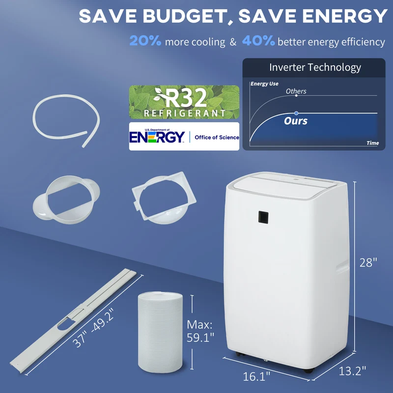 3-in-1 14000 BTU Air Conditioner w/ Cool, Dehumidifier, Fan for Room up to 700 Sq. ft