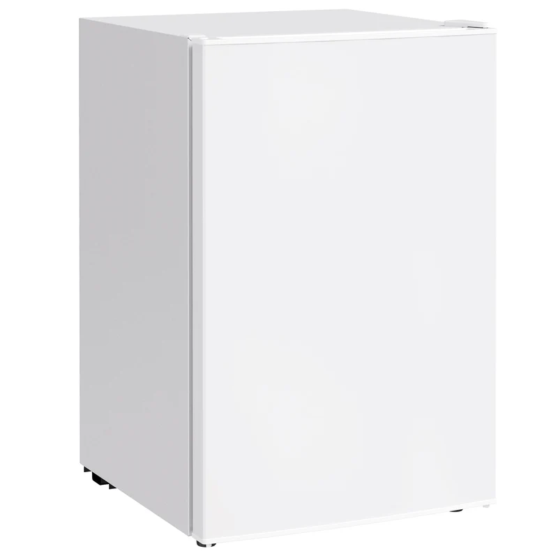 4.5 Cu.Ft Mini Fridge with Freezer, Wheels, Adjustable Thermostat & Reversible Door, White