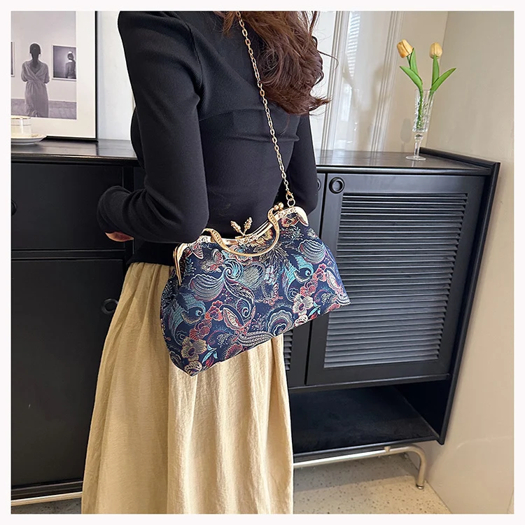 Elegante Vintage Blumen Clutch Tasche