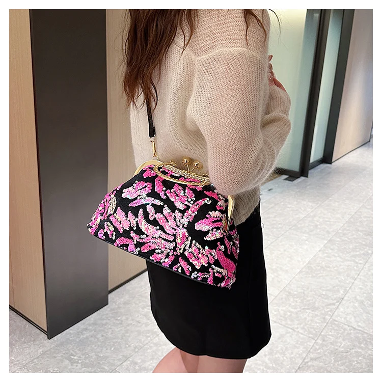 Elegante Pailletten Abendtasche