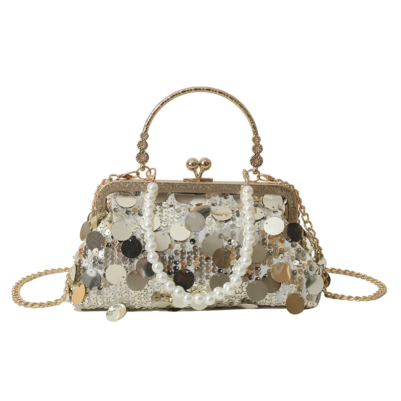 Elegante Pailletten Clutch Tasche