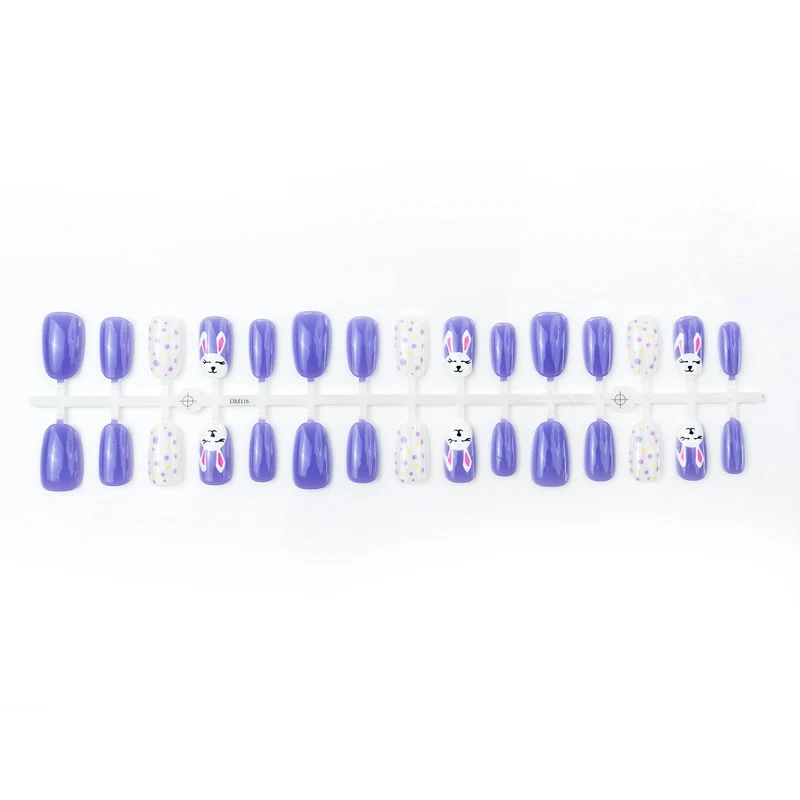 Themenbunny und Punktemuster Press-On Nail Art Set