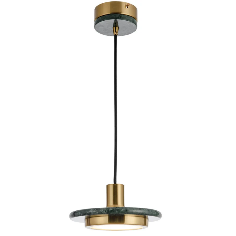 Elegante Marmor- und Messing-Pendelleuchte