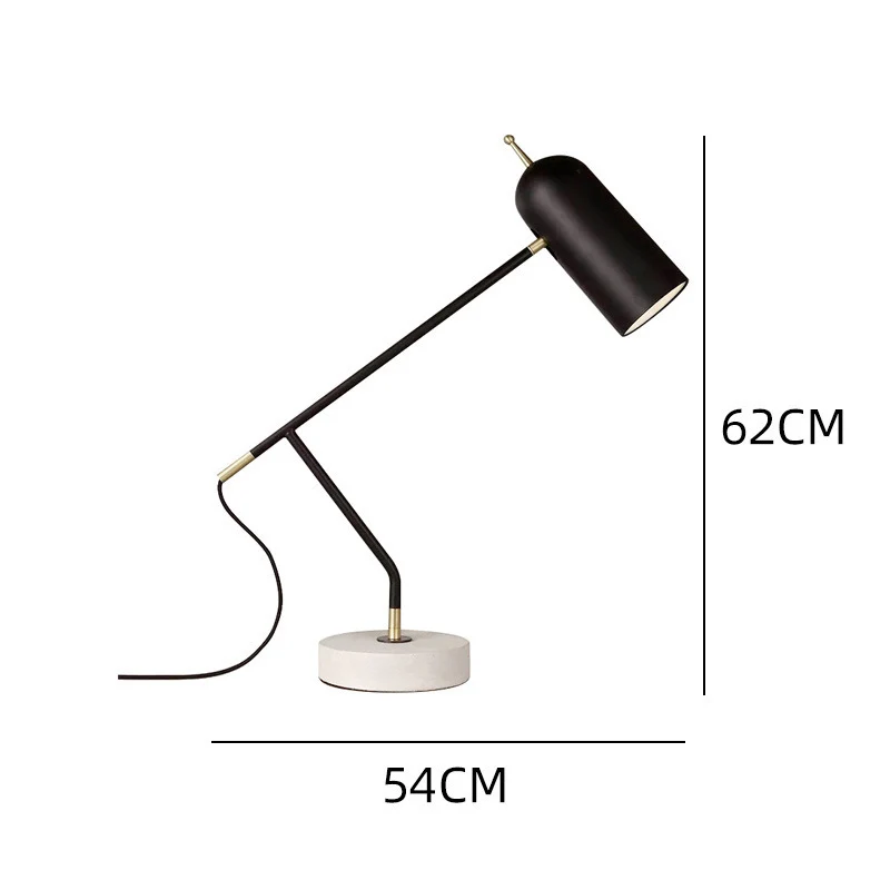 Moderne verstellbare Schreibtischlampe mit Marmorbasis