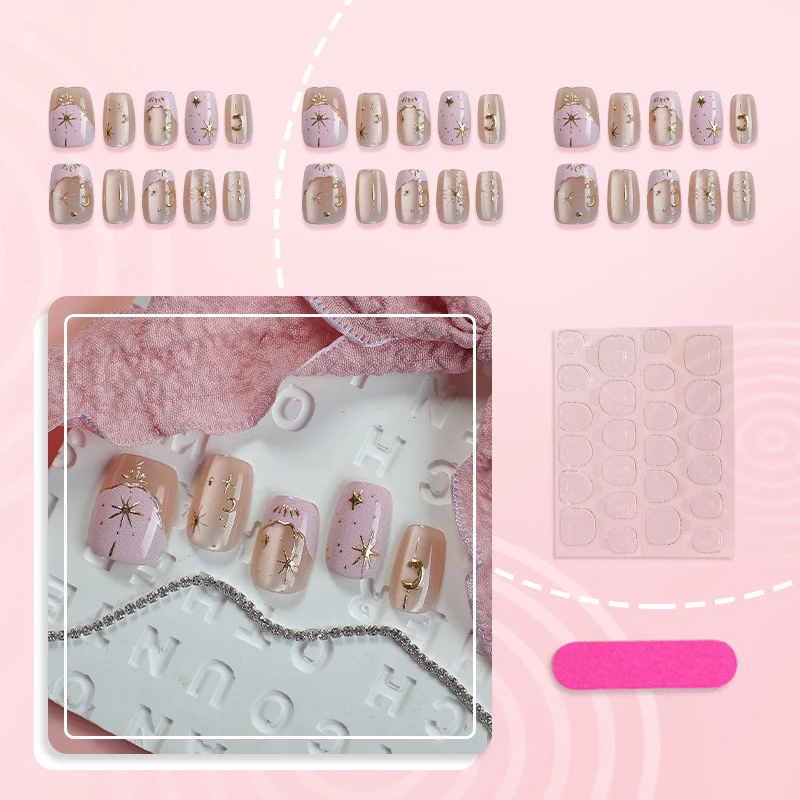 Sternen-Galaxie Press-On Nagelkunst Set