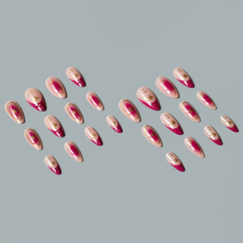 Elegante mit Sternen verzierte Gel-Nagelkunst