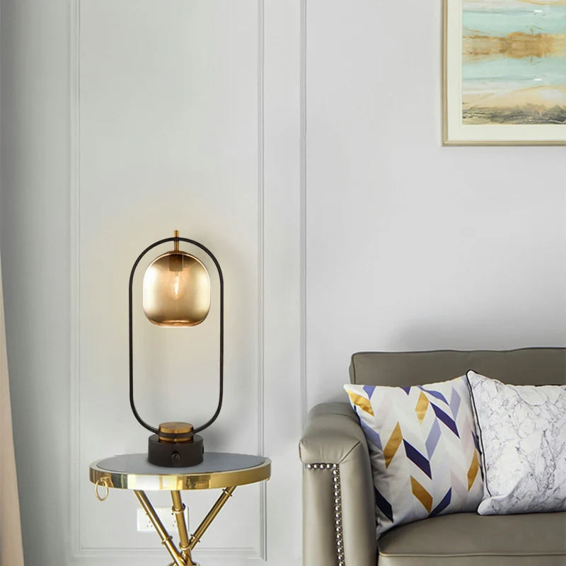 Minimalistische Glas Akzent Tischlampe