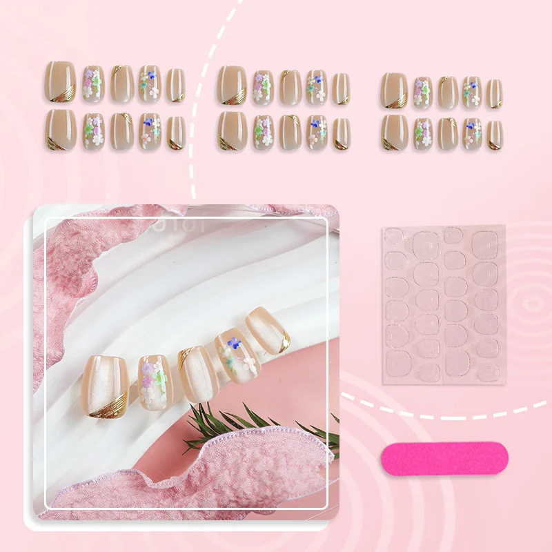 Premium Floral Nail Art Press-On Kollektion