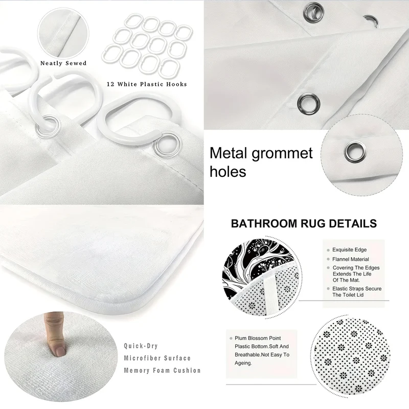 Badezimmer-Set mit künstlerischem Baumdesign Skanto