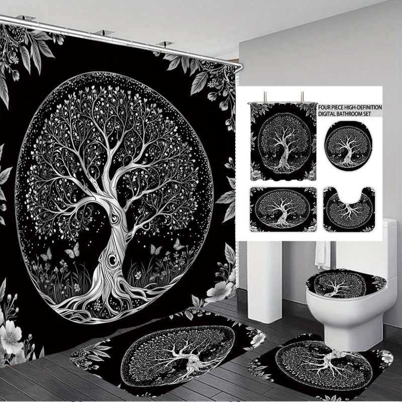 Badezimmer-Set mit künstlerischem Baumdesign Skanto