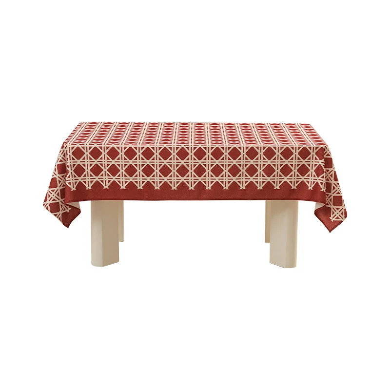 Jacquard-gewebte Tischdecke mit geometrischem Muster und wasserabweisender Oberfläche
