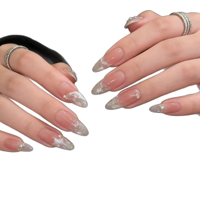 Elegante Glitter Tipps Acrylnagelerweiterungen