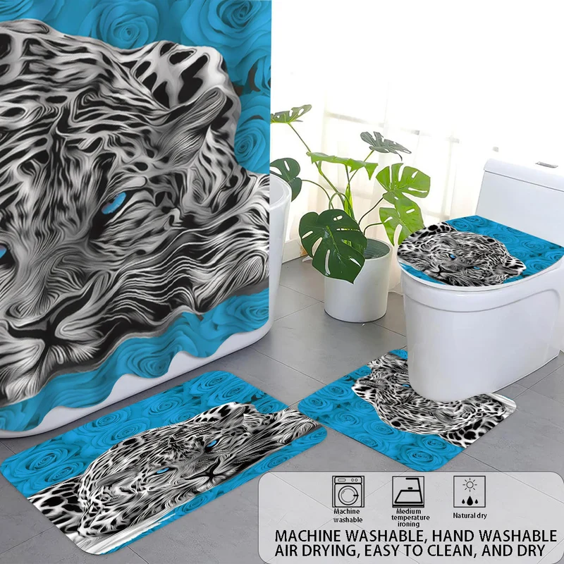 Badezimmer-Deko-Set mit künstlerischem Blumenmotiv Skanto