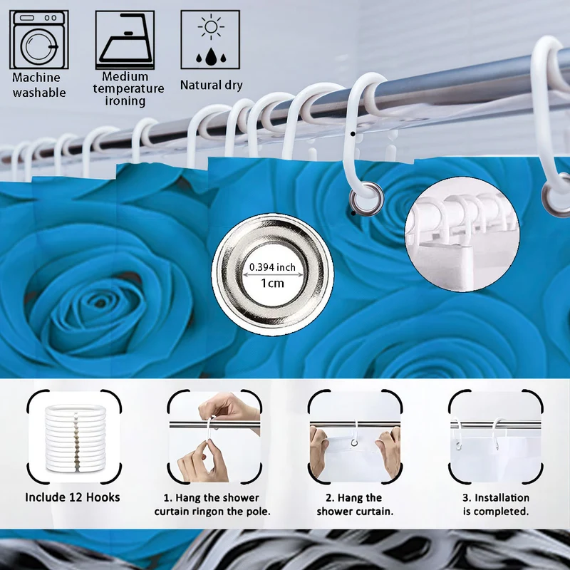 Badezimmer-Deko-Set mit künstlerischem Blumenmotiv Skanto