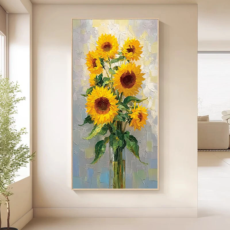 Florale Sonnenblumen-Leinwandkunst