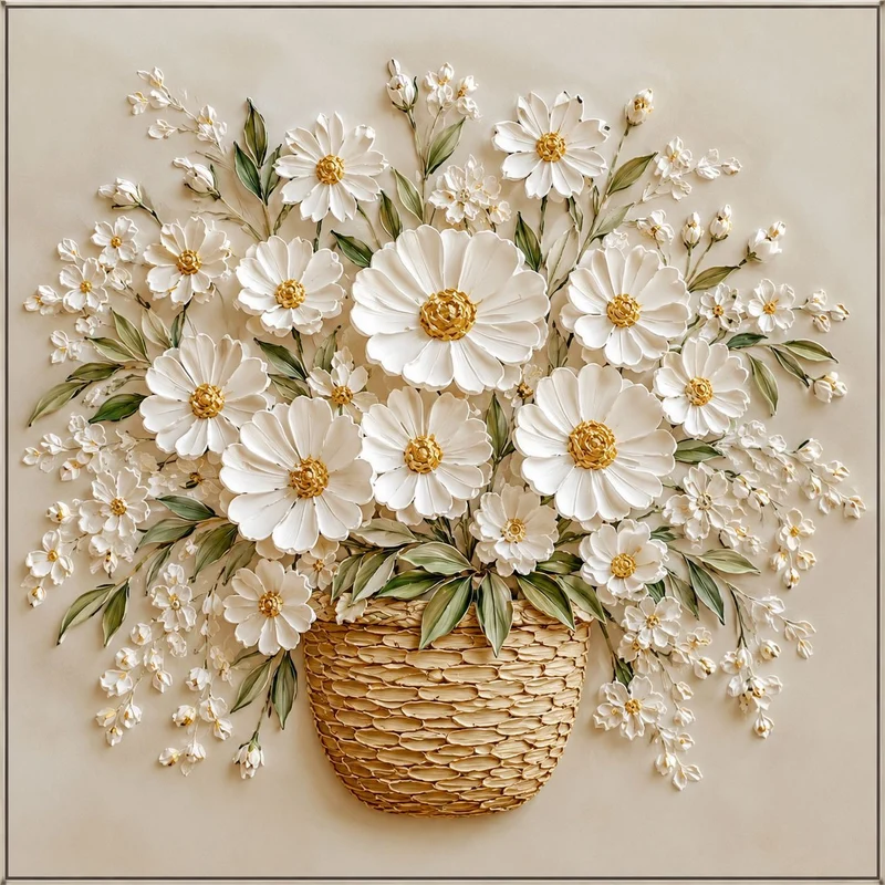 Florale Relief Wandkunst