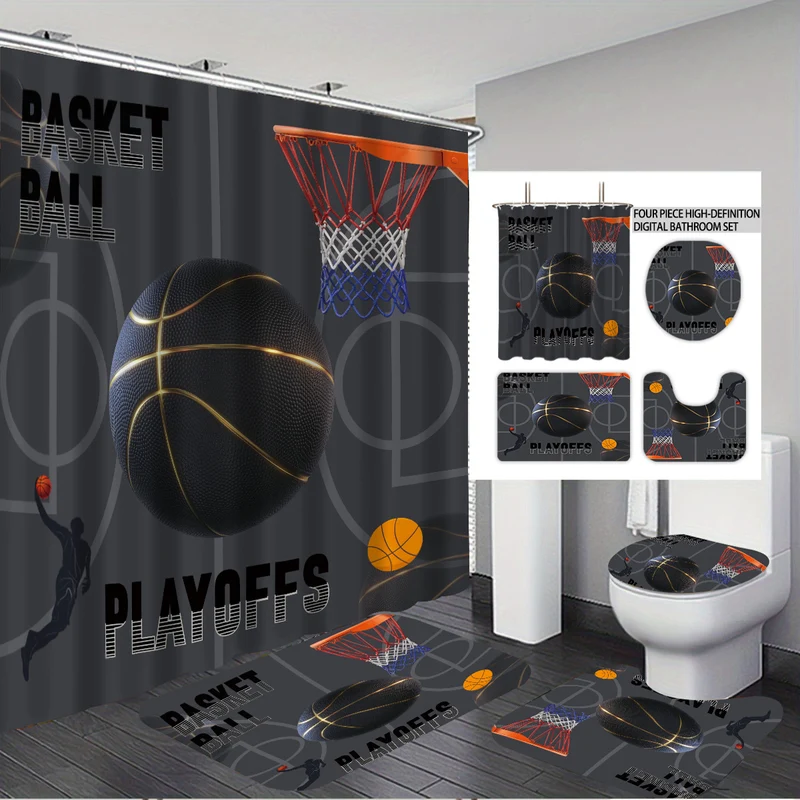 High-Definition Badezimmer-Deko-Set Skanto mit Basketball-Thema