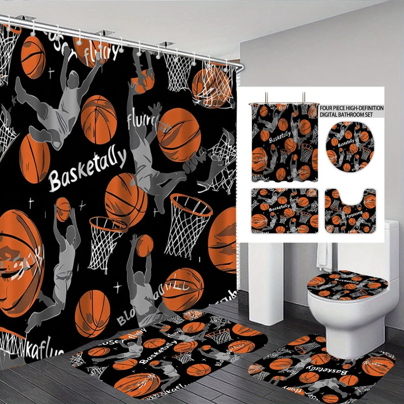 Badezimmer-Deko-Set Skanto mit Basketball-Thema