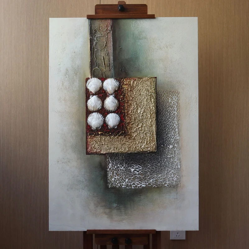 Texturiertes Mixed Media Wandkunst