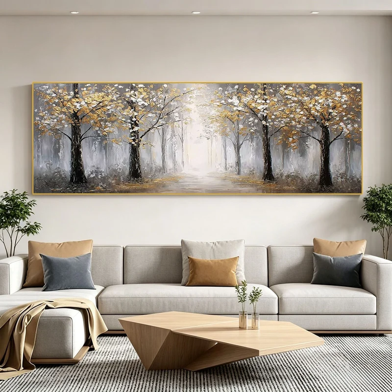 Malerei auf Leinwand mit malerischer Waldlandschaft