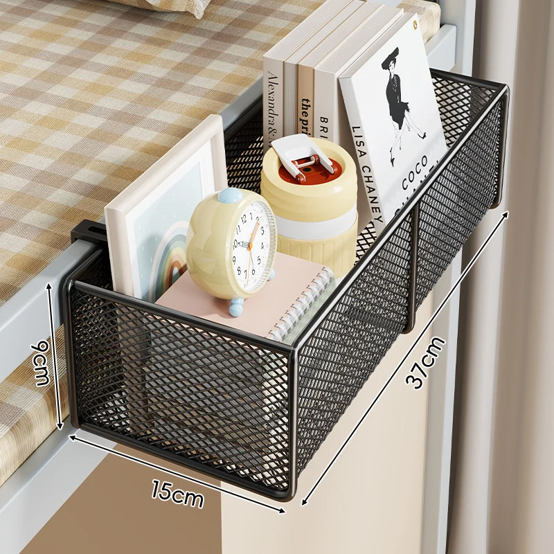 Clamp-On Bettgestell Hängende Netz-Organizer-Basket mit Schienenmontage und vielseitiger Aufbewahrung
