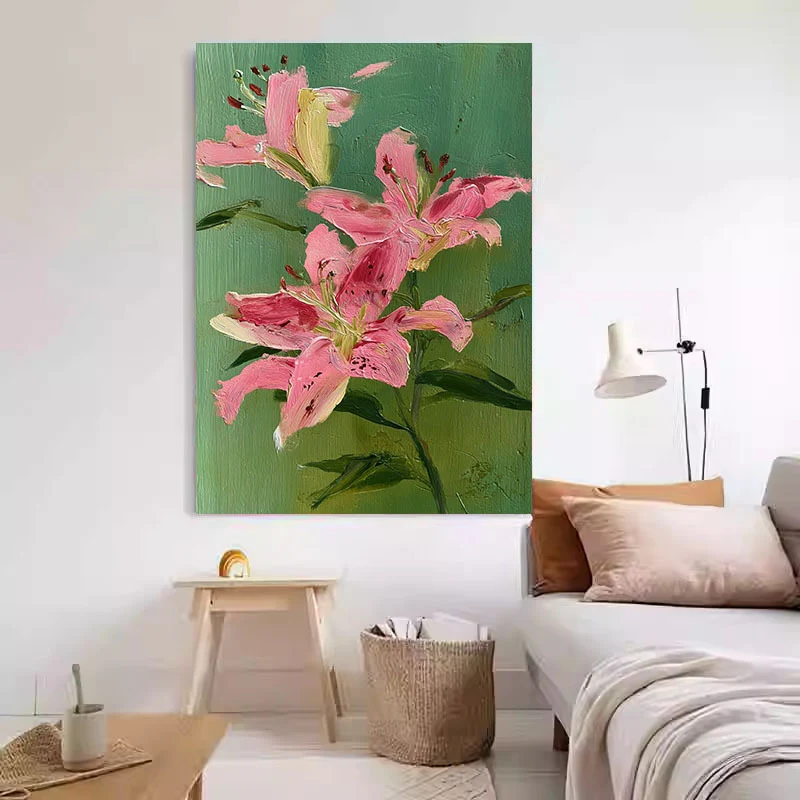 Strukturierte florale Leinwandkunst für Innenräume