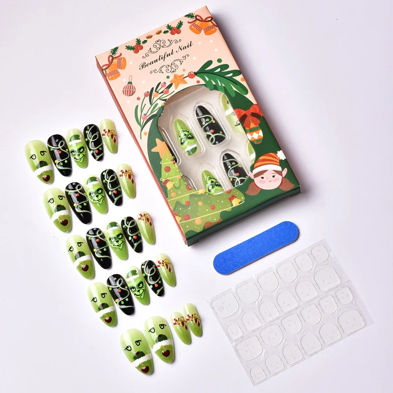 Verspieltes, saisonales Press-On Nagelkunst Set