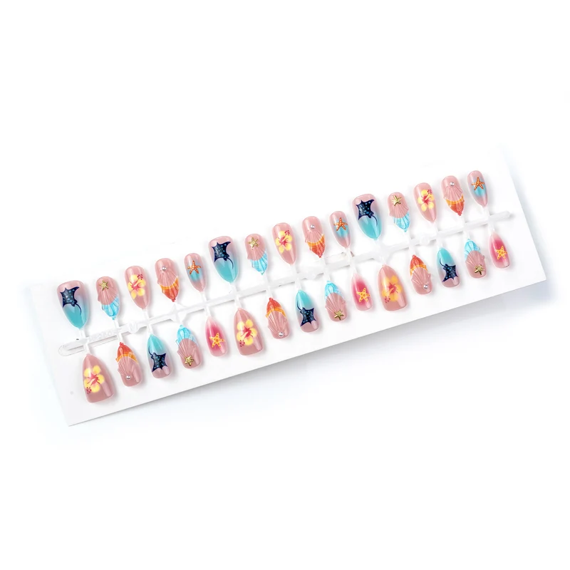 Tropisches vom Ozean inspiriertes Press-On Nagelset