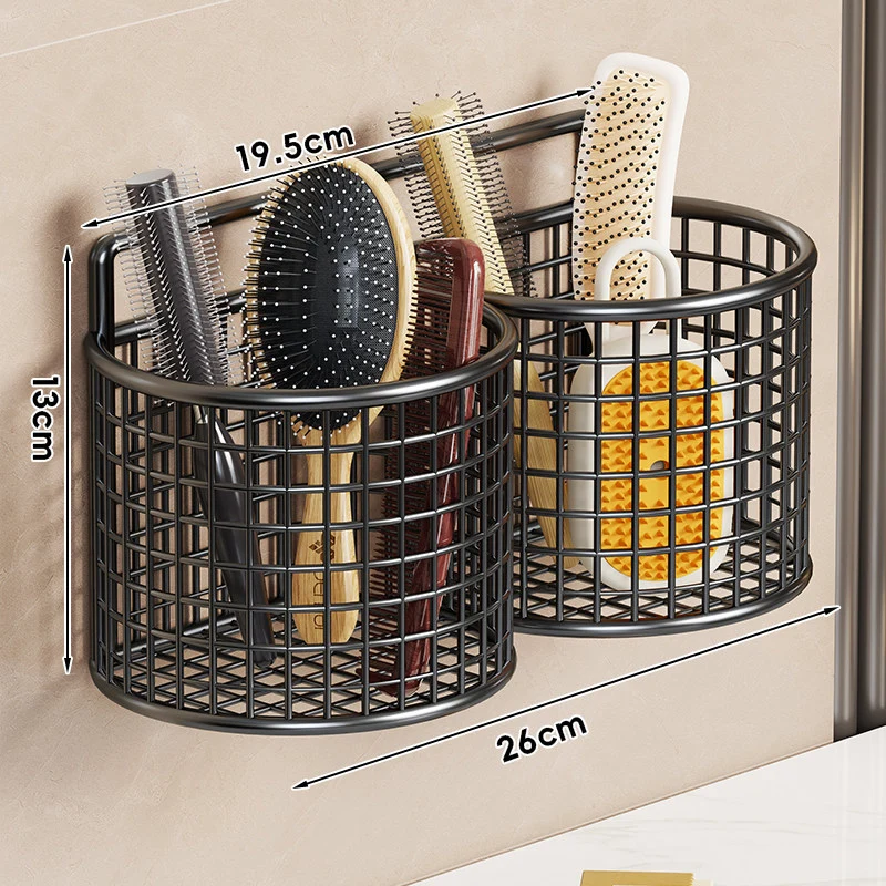 Wandmontierter Triple-Mesh Badezimmerorganizer Korb für Bürsten, Kämme und Schwämme