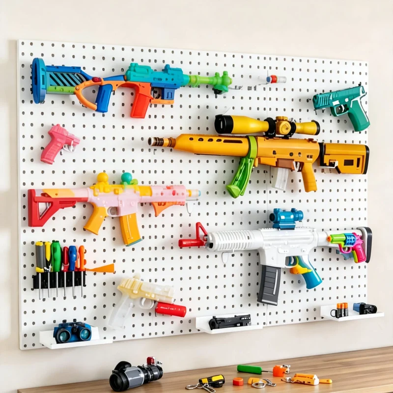 Wandanag perforiertes Lochboard-Organizer-Panel Großes Quadrat mit modularen Haken und Zubehör
