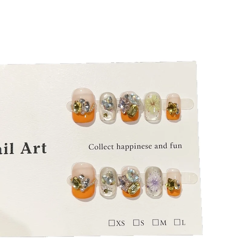 Blumenschmuck Press-On Nagelset