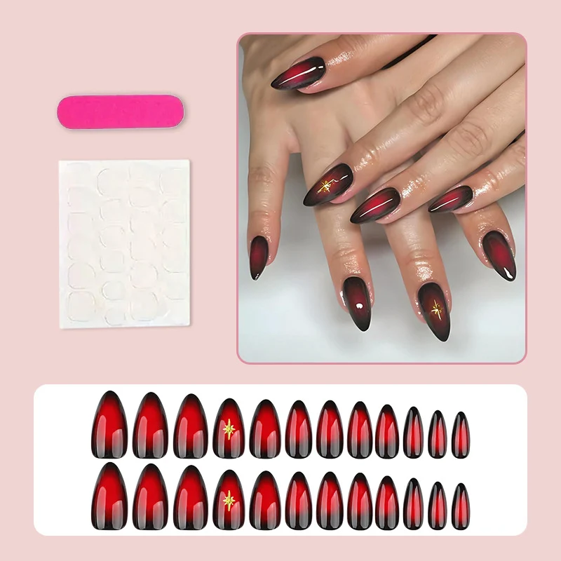 Kunstnagelset mit elegantem Farbverlauf und Glitzerdetails Brehn